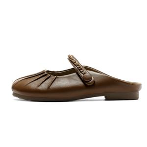 Hotwind Женские тапочки с закрытым носком коричневые, цвет Brown