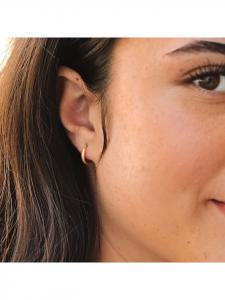 Adeliás Женские серьги - серьги-кольца на шарнирах из нержавеющей стали с золотым покрытием