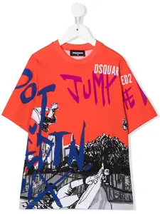 Футболка с графичным принтом Dsquared2 Kids, красный