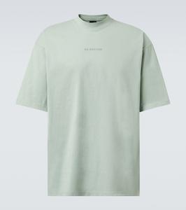 Футболка из хлопкового джерси с логотипом Balenciaga, Sage Green