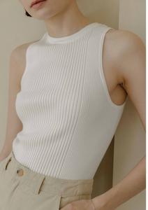 Белая ребристая майка MOD REF