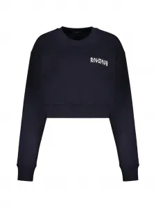 Укороченный свитшот с логотипом Balmain, синий