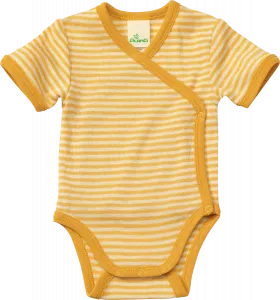 Накидка-боди из натуральной шерсти и шелка желтого  белый размер 62/68 10шт ALANA