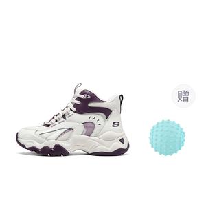 DLITES кроссовки mid top женские white purple Skechers, Natural/фиолетовый+Giveaway (Massage Ball)