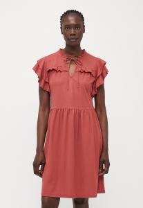 Платье из джерси VMANINA SHORT FRILL DRESS Vero Moda Tall, темно-коричневый