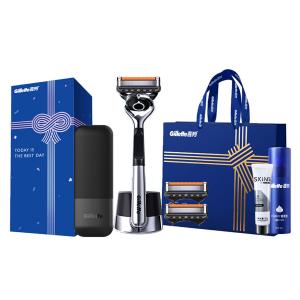 Бритва сменная Washable Subtle Sharpness To Smoothness Gillette, attractive force box with 2 blade heads, birthday box (includes magnetic storage box+shaving foam+cleanser)