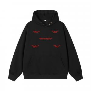 Толстовка Unisex Hooded Moderate Heavyweight HUANQIU, черный (fleece-lined)