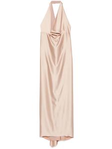 Атласное платье макси Blanca Vita, нейтральный