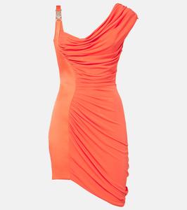 Мини-платье из джерси и атласа Medusa '95 Versace, Coral