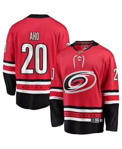 Мужская игровая джерси Sebastian Aho красная Carolina Hurricanes Alternate Breakaway Fanatics