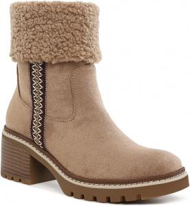 Ботинки London Rag из искусственного меха и шерсти с вышивкой, Beige