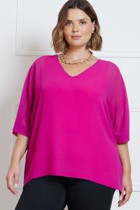 Топ Curve из шифона с V образным вырезом Live Unlimited, розовый