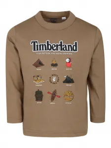 Футболка с длинными рукавами и графичным принтом Timberland Kids, коричневый