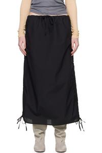 Миди-Юбка с декоративными бретелями Baserange, черный