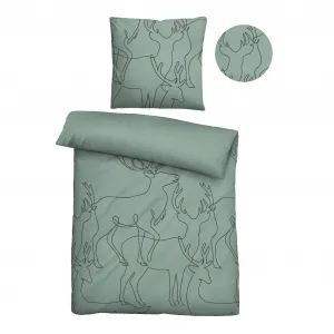 Постельное белье Biberna «0840517», уютное и теплое, бархатистое, меланжевое, 100% хлопок, производство Германия, цвет fichte