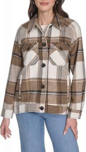 Женская куртка-рубашка Zoe Relaxed Wool Plaid Shirt Jacket Levi's, Brown Multi
