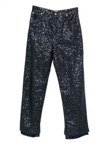 Джинсы, украшенные пайетками DARKPARK, синий