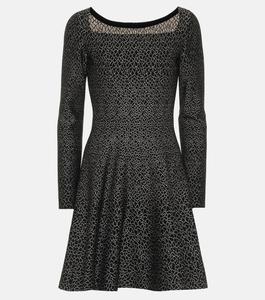 Вязаное мини-платье ALAÏA, черный