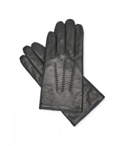 Перчатки мужские Boss кожаные, черный