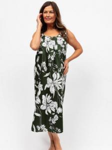 Цветочное ночное платье без рукавов Cyberjammies, Olive Green
