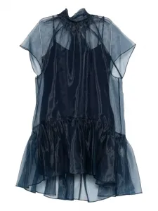 Мини-платье с оборками Beaux Simkhai, синий