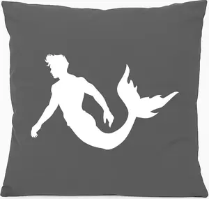 Подушка для дивана Huuraa, силуэт русалки, подарочная, 40x40 см, с наполнителем из серо-стального хлопка, сувенир с русалом Hellweg Druckerei