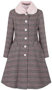 Пальто Hell Bunny Watson Coat, черный/розовый
