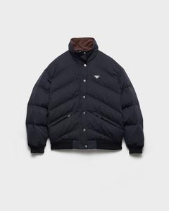 Пуховик из компактного поплина средней плотности Prada, черный