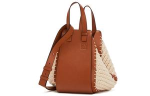 LOEWE Гамачная телячья кожа с хлопковой тканью гамачная сумка женская сумка через плечо наплечная сумка бежевая натуральная