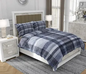 Постельное белье 140х200 см + 2х70х80 см, 3-х предметное, 100% хлопок, сатин, молния, разноцветное - | So.0248 SOVIO