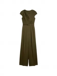 Комбинезон с вырезами и поясом Max Mara, зеленый