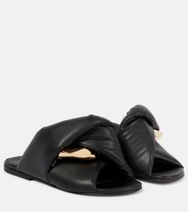 Сандалии из кожи Chain Twist JW Anderson, черный