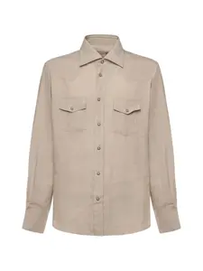 Рубашка с нагрудным карманом Eleventy, бежевый