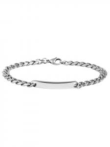 Adeliás Браслет унисекс - браслет из нержавеющей стали в виде цепочки, 19 см, серебристый