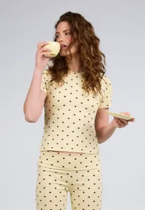 Футболка с принтом "joy" приталенного кроя Oh April, Butter Yellow Polkadot