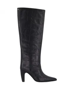 Низкие сапоги на высоком каблуке от Low Jadey Bronx, черный