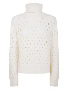 Плетеный свитер с высоким воротом P.A.R.O.S.H., белый