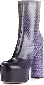 FSJ Прекрасные женские ботильоны на плоской подошве, закрытые, с округлым носком, на массивном высоком каблуке, без застежки, размеры 37-48