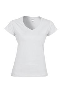 Футболка Soft Style с короткими рукавами и V-образным вырезом Gildan, белый