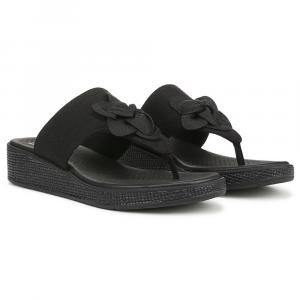 Сандалии на танкетке Bloom Bzees For Lifestride, black stretch linen fabric