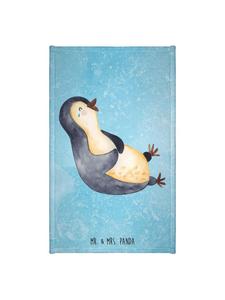 Mr. & Mrs. Panda Полотенце с изображением смеющегося пингвина без надписи, ледяного синего цвета