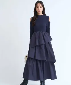 Платье с многоярусными оборками Noela, цвет Navy