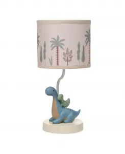 Детская настольная лампа Dino-Might с 3D-изображением динозавра и абажуром, выполненная по индивидуальному заказу Lambs & Ivy, синий