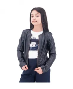 Легкая кожаная куртка на молнии Liu Jo, синий