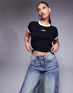 Футболка с логотипом Hugo Blue для младенцев черного цвета