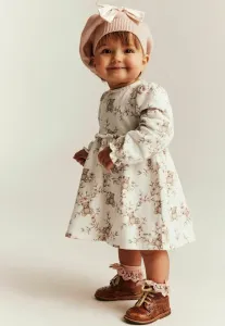 Платье на каждый день с цветочным принтом и плюшевыми мишками Newbie, Off-White