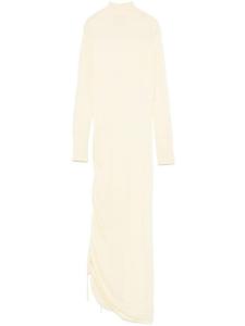 Alaïa платье миди тонкой вязки, серый