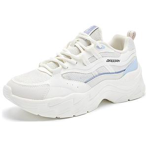 QIAODAN Нескользящие и износостойкие легкие низкие повседневные туфли женские бежево-синего цвета