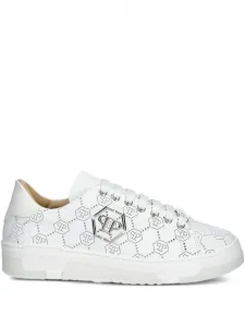 Кроссовки с перфорацией и логотипом Philipp Plein, белый