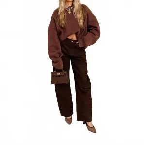 Широкие брюки Челси бордового цвета Line And Dot